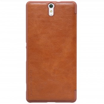 Xperia C5 Ultra deklas rudas "Nillkin" Qin serijos